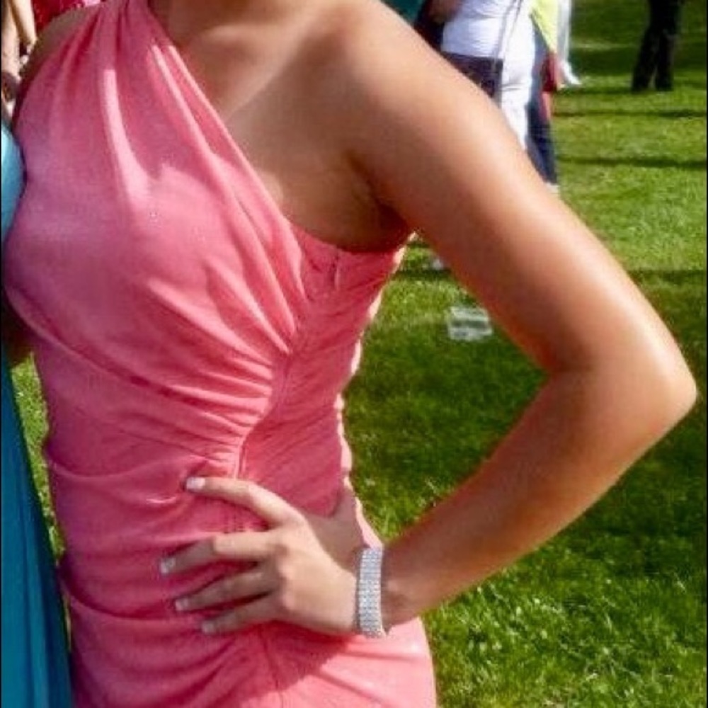 Sparkle pink long prom dress